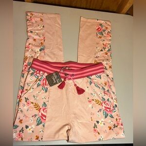 NWT- Matilda Jane Mixed Print Floral Pants/  Elastic Waist - girls size 16